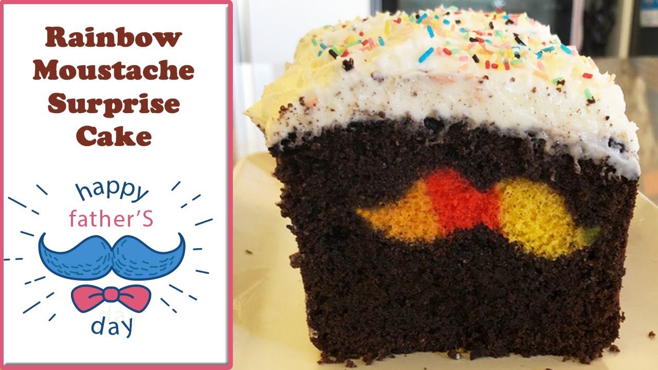 Fathers Day Rainbow Moustache Chocolate Cake [2019] - Cheeky Crumbs