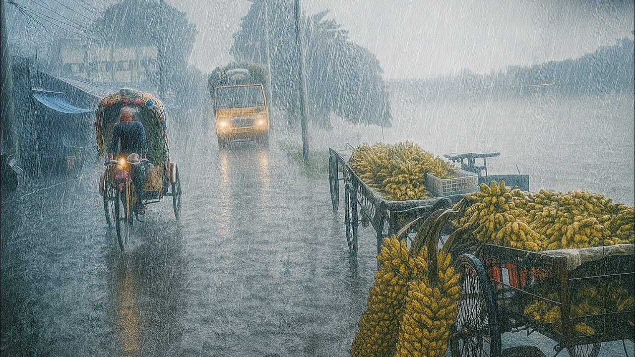 Rainy Walk from Kazir Bazar to Keane Bridge | Sylhet in the Rain 🌧️