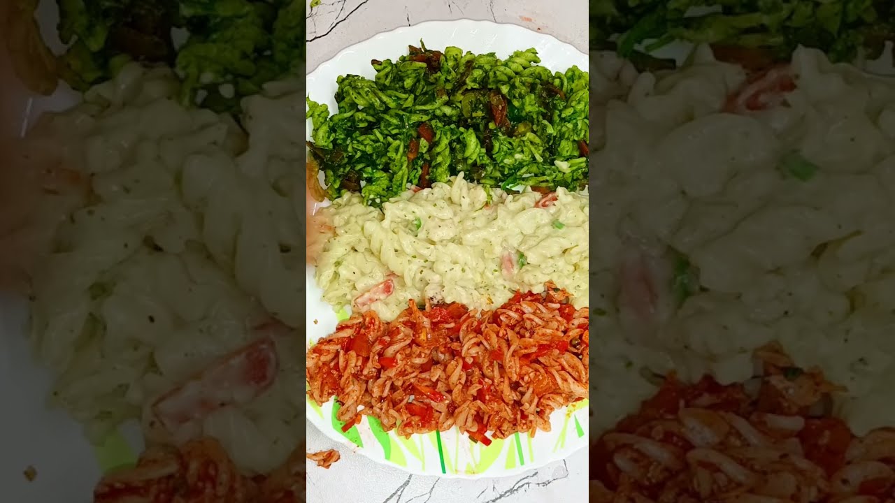 रिपब्लिक डे स्पेशल  तिरंगा पास्ता मार्केट से भी अच्छा।red souce pasta। Green pasta। White pasta।