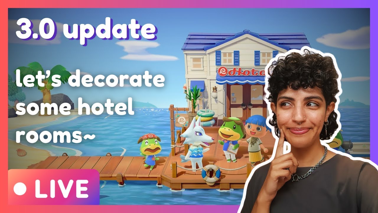 🔴 acnh 3.0:  decorating more rooms for hotel guests! | animal crossing: new horizons live