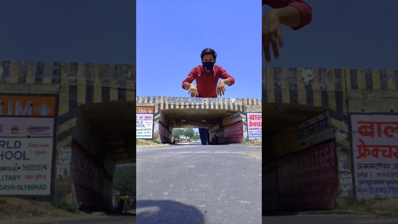 bypass road 🛣️ Jumping vfx magic video kinemaster editing 13 second #ytshorts #shortsfeed #magic