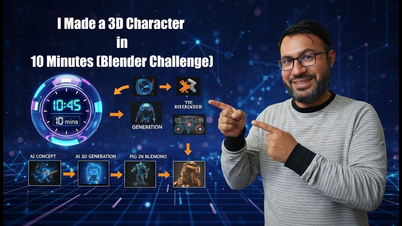 I Made a 3D Character in 10 Minutes (Blender Challenge)Urdu/Hindi