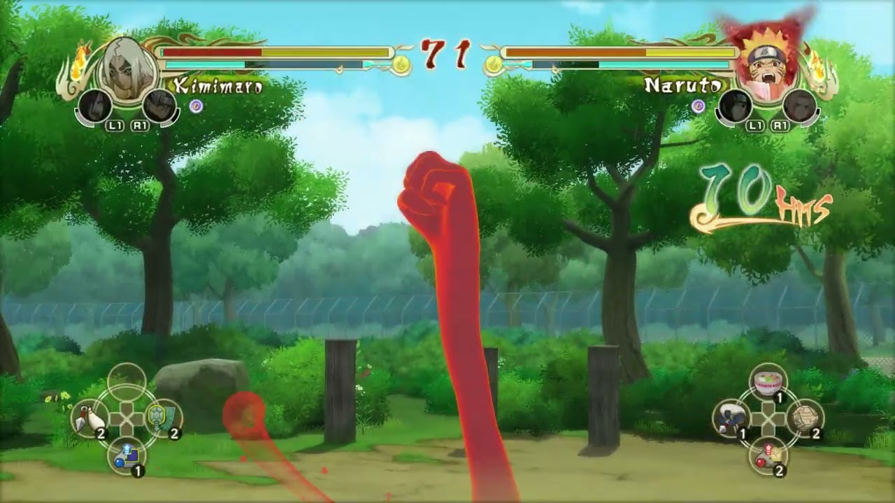 Kimimaro (Curse Mark) vs Naruto (Nine-Tailed Fox) - Naruto Ultimate Ninja Storm