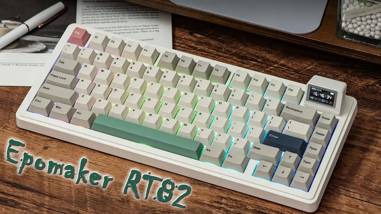 Epomaker RT82: Тихая механическая клавиатура с экраном и особым шармом