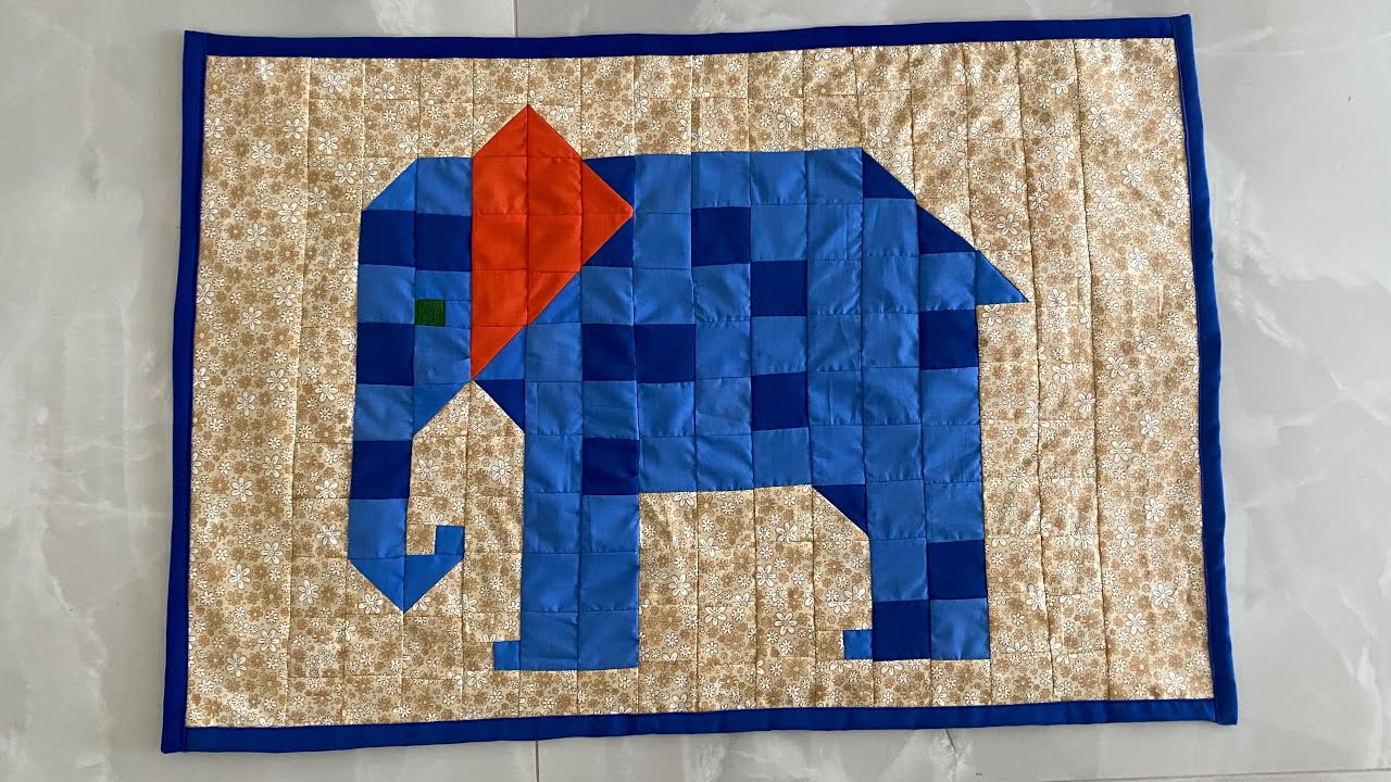 Красивый пэчворк ковер #слон 🐘 в #пэчворк