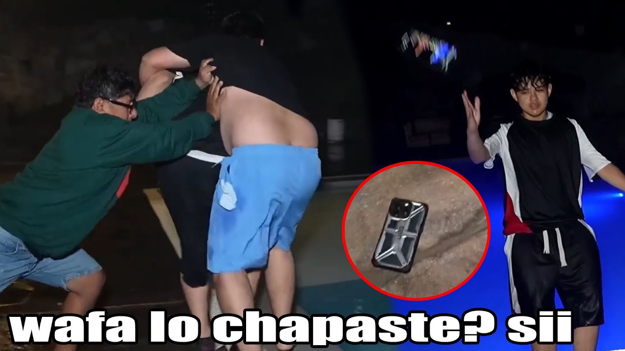el PADRE LANZA a SACHA y LACHOLEXS a la PISCINA fria - CASI ROMPE SU IPHONE