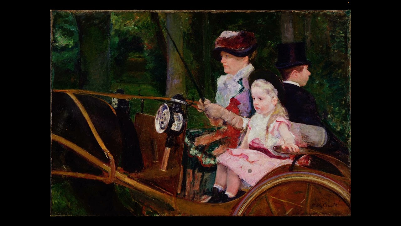 A woman and a girl driving by Mary Cassatt