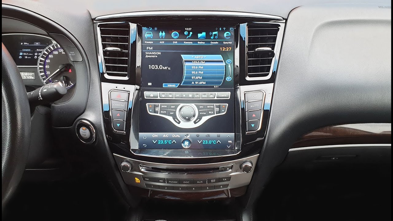 Infiniti QX60 магнитола в стиле Тесла, монитор 12,1