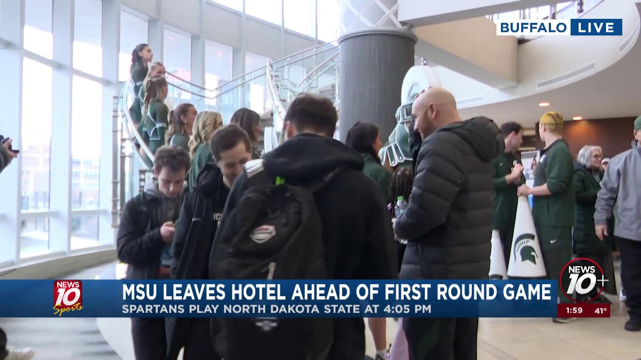 WATCH LIVE: MSU leaves team hotel ahead of first-round game