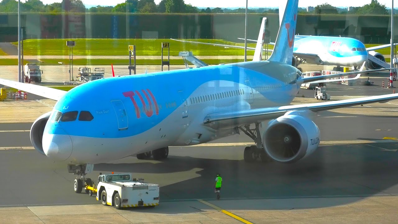Terminal View Close Up Planes at Birmingham Airport, BHX Incl: A330 & B777
