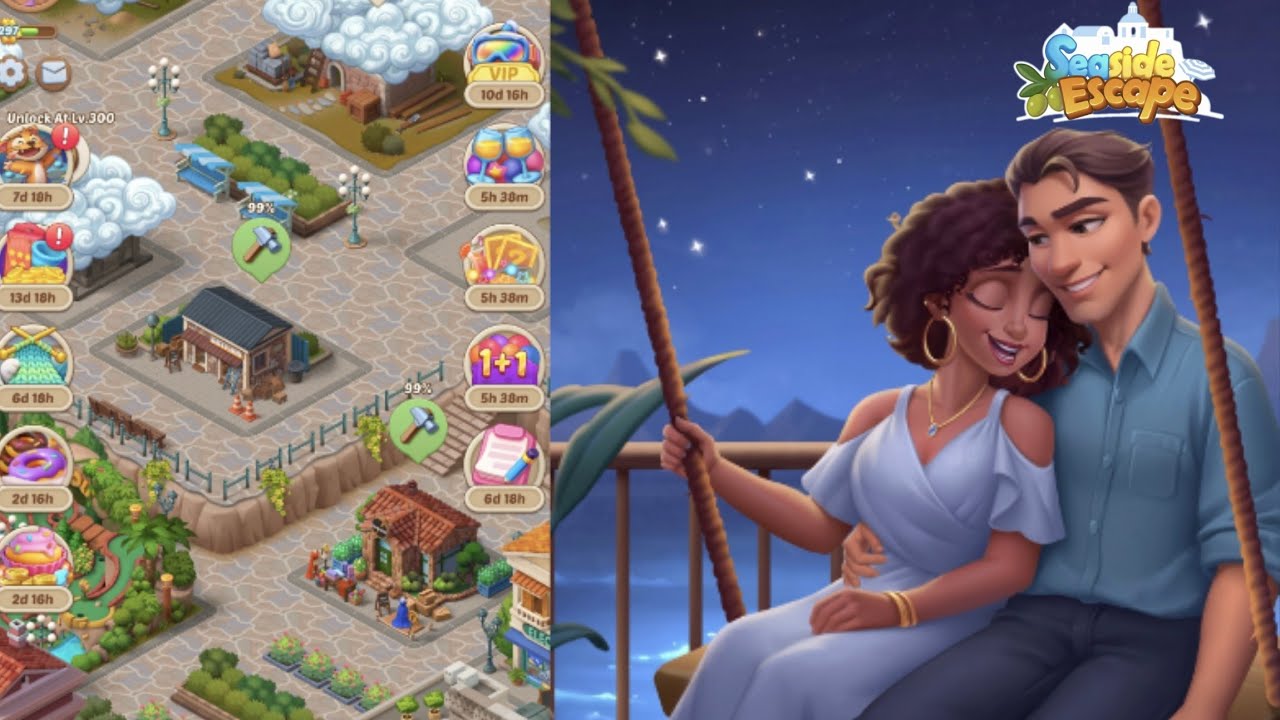 Seaside Escape |  Level  296-297   Part 364  🏝🏖   #merge