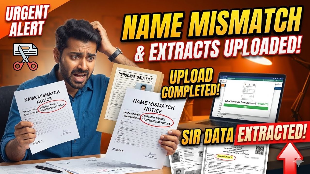 SIR notice name mismatch | upload extract of the last SIR | SIR notice | SIR