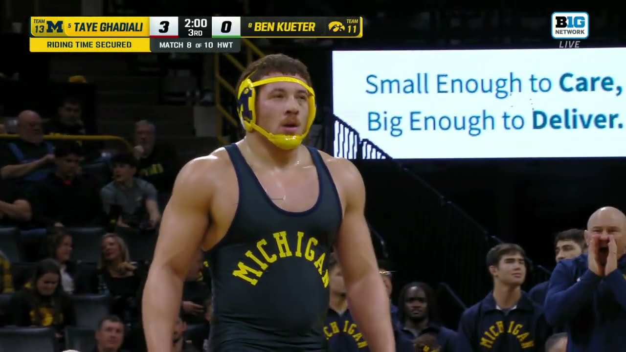 HWT: Michigan's Taye Ghadiali vs. Iowa's Ben Kueter | Michigan Wrestling