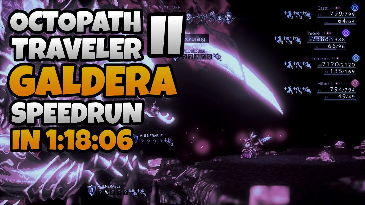 Octopath Traveler II Galdera Speedrun in 1:18:06