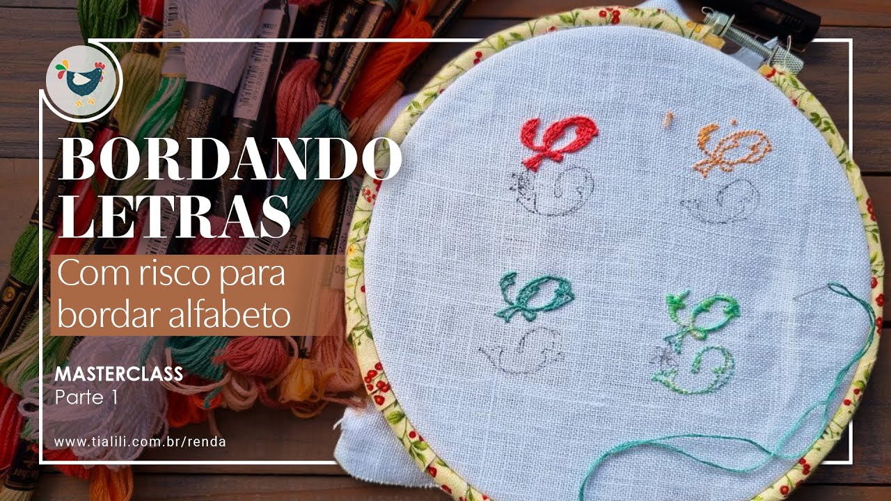 COMO BORDAR LETRAS: #bordado a mão para iniciantes passo a passo - com riscos para bordado de letras