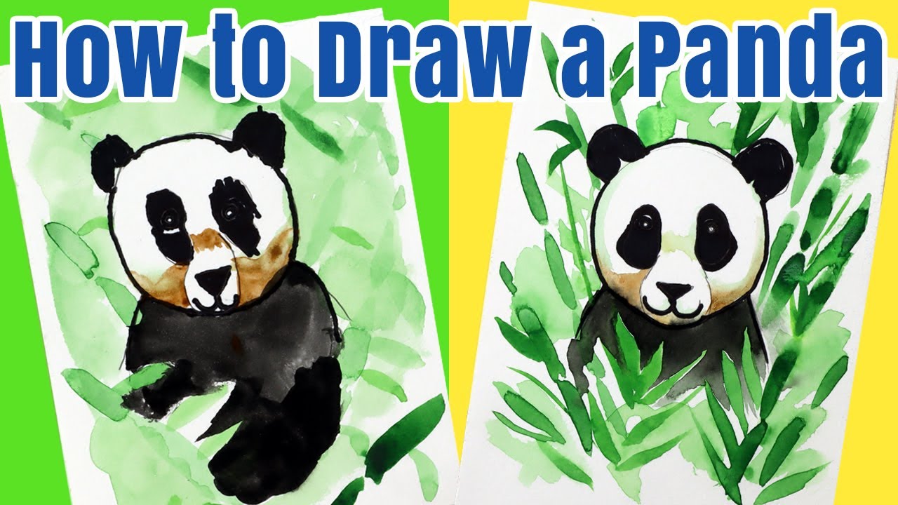 How to Draw a Panda Kids Watercolor Tutorial