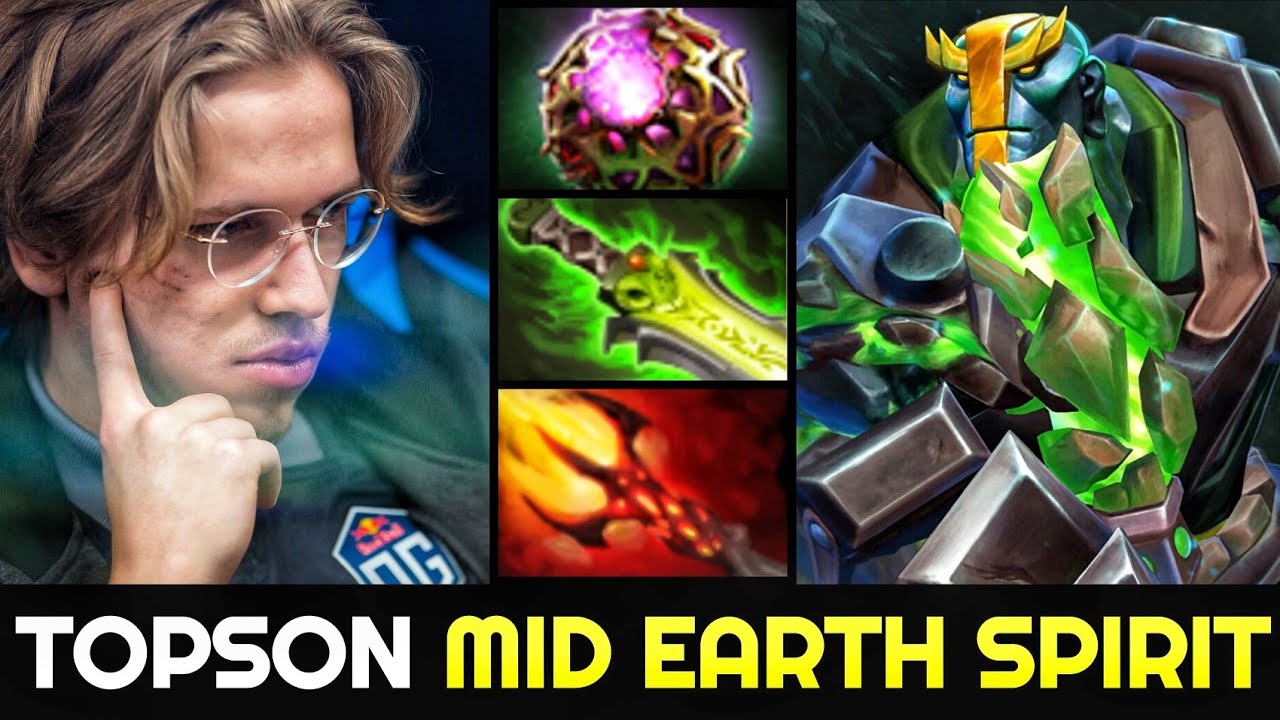 TOPSON Mid Earth Spirit Outplayed Enemies with Full Magic Build 7.26 Dota 2