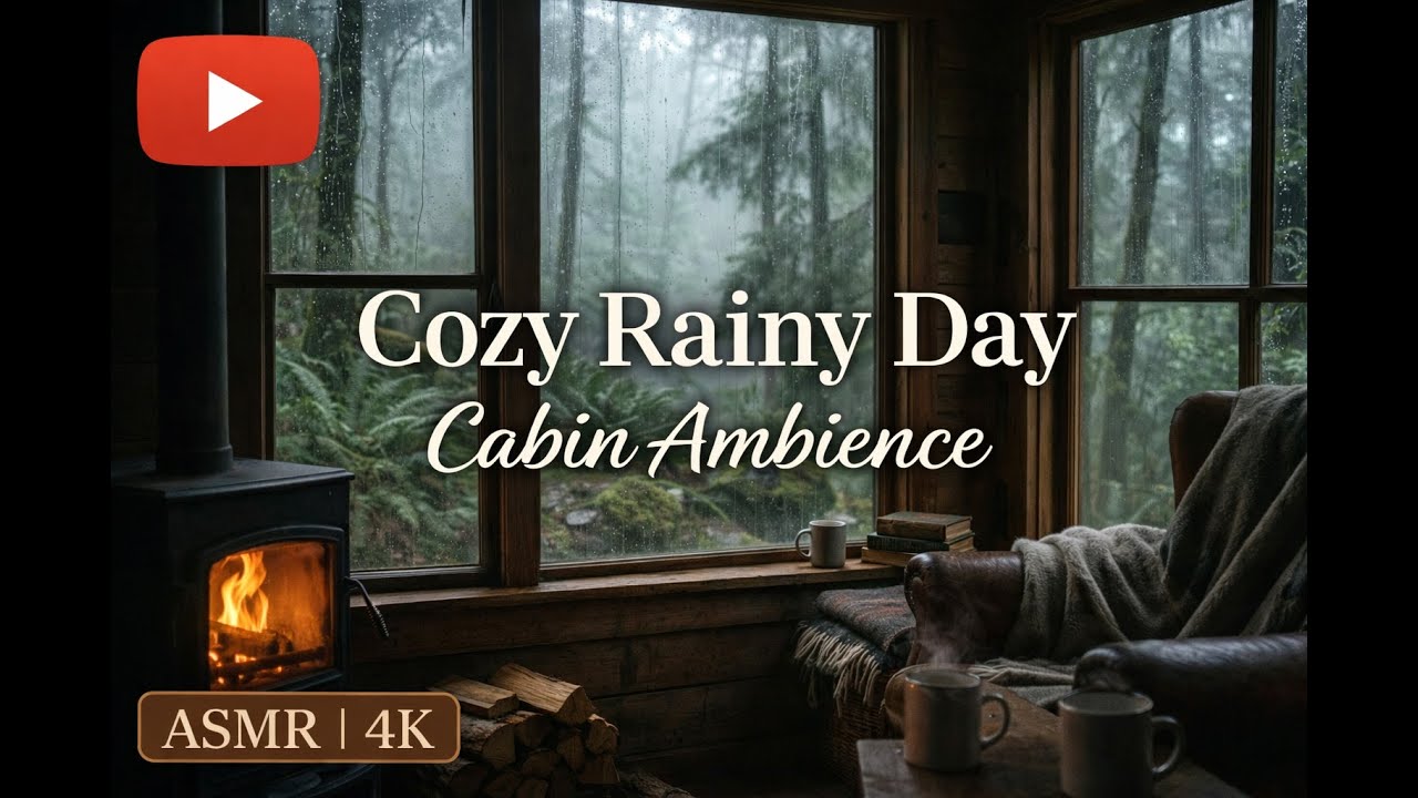 Cozy Rainy Day Cabin Ambience#05 아늑한 비오는 날의 오두막 분위기..