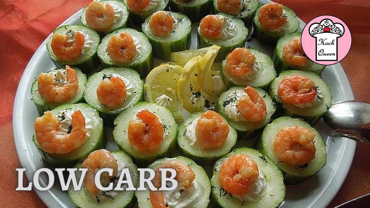 Gurken-Garnelen-Snack  |  Fingerfood kalt  |  low Carb