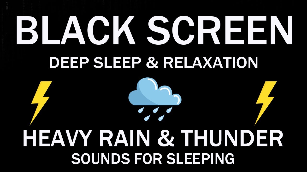 Heavy Rain & Thunder Sounds for Sleeping | Black Screen for Deep Sleep & Relaxation