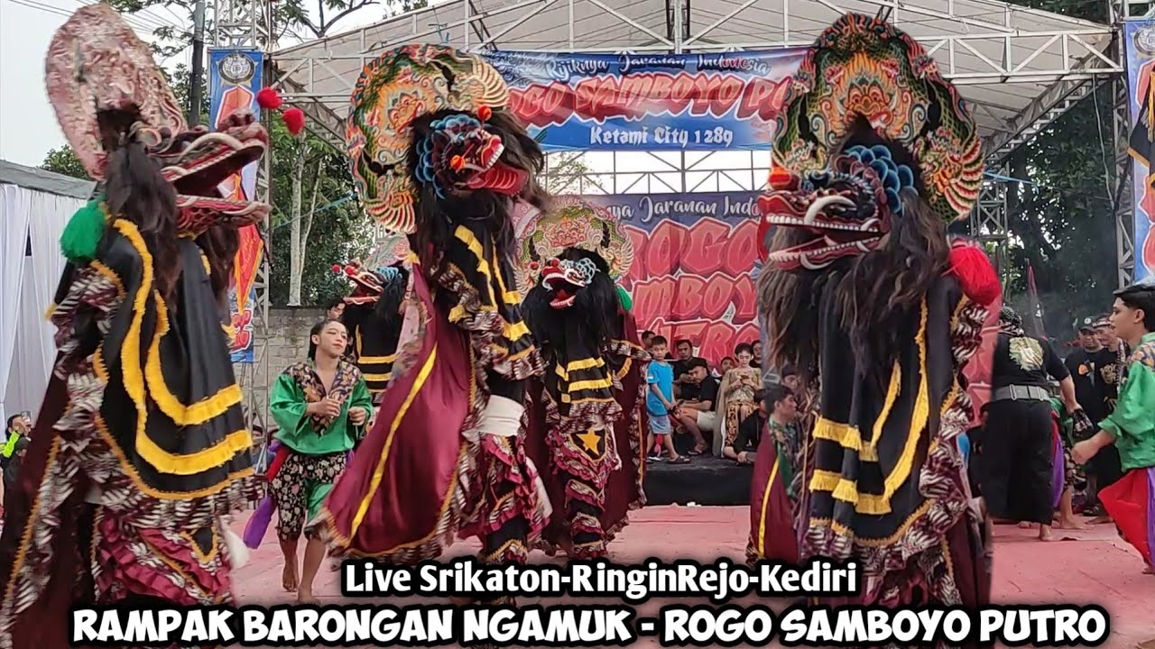 Rampak Barongan Ngamuk Jaranan ROGO SAMBOYO PUTRO Live Srikaton Ringin Rejo Kediri
