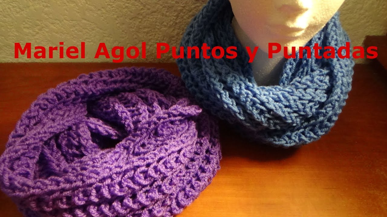 Cuello a dos agujas para usarse en dos vueltas