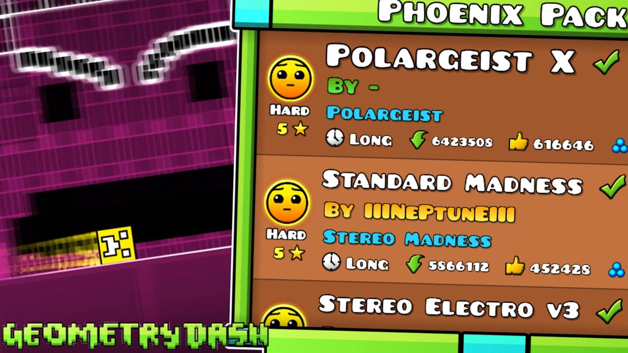 Phoenix Pack ВСЕ УРОВНИ на 100% // Geometry Dash