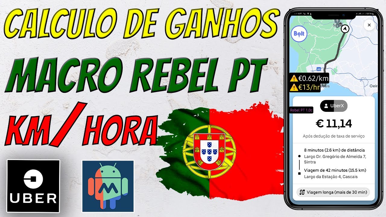 MACRO REBEL PORTUGAL - VALOR POR KM OU POR HORA  | Ganhar Dinheiro com UBER em Portugal