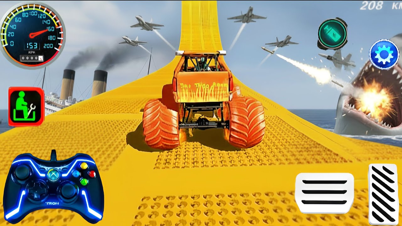 Mega Ramp Challenge 😱 Ultimate GT Monster Truck Stunts | Android Gameplay #3 