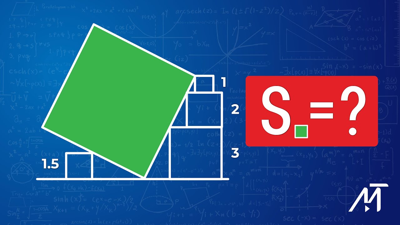 Touching squares problem. Find the area of the green square! (GEOMETRY PROBLEM)