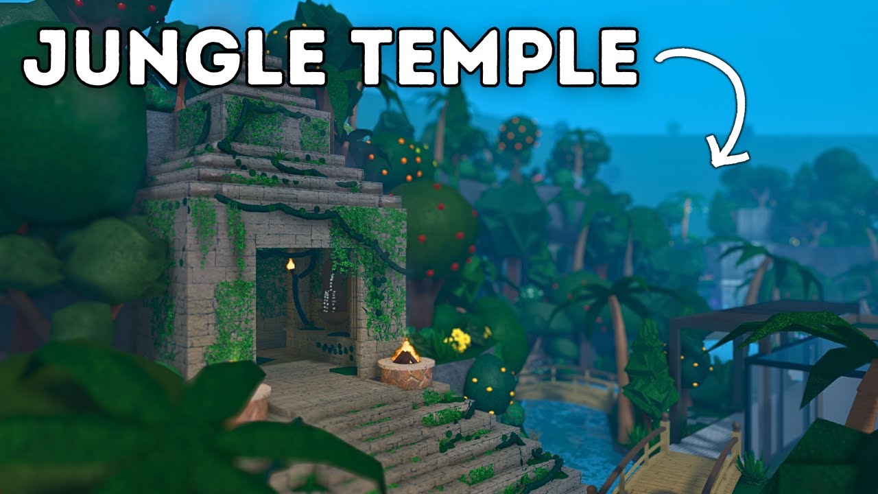 BUILDING a JUNGLE TEMPLE for my MODERN MANSION in BLOXBURG