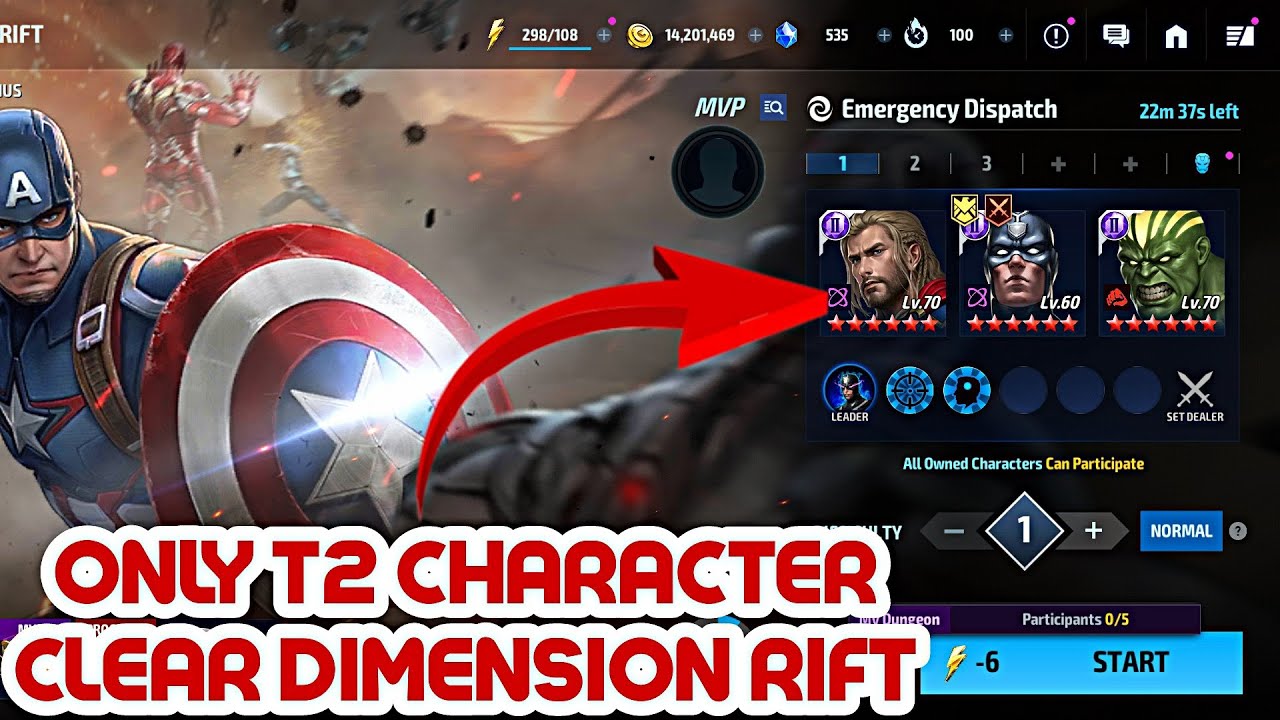 ONLY T2 character clear DIMENSION RIFT 😎 in Marvel future fight Mr GAMER VINES Hindi video 👍