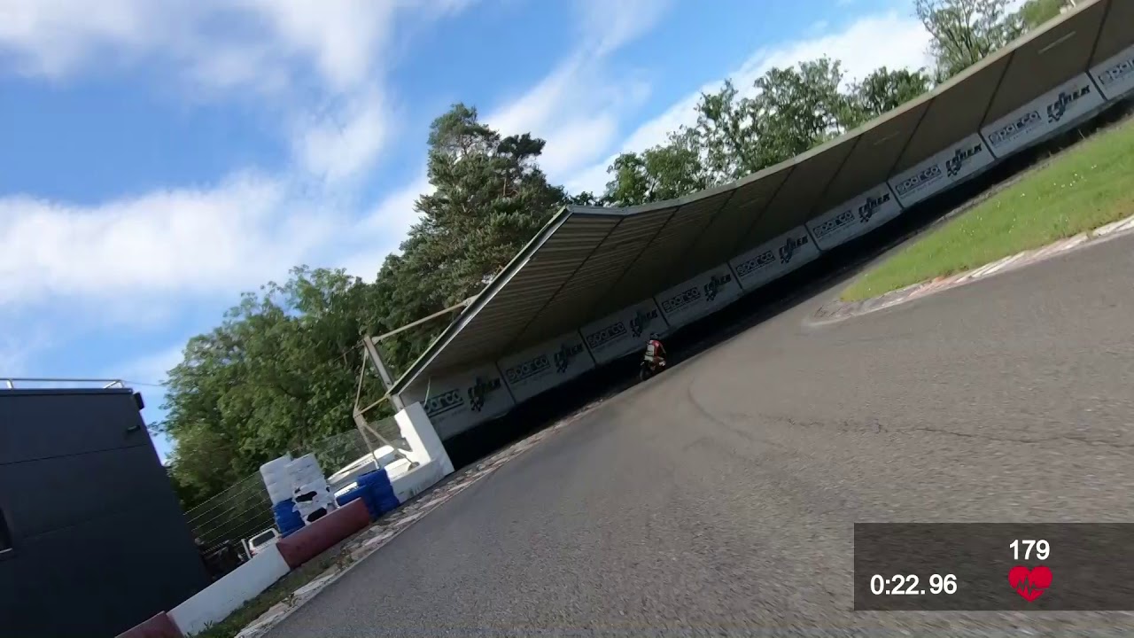 ohvale 1 lap onboard with Marcel Brenner #25 - Kartbahn Lyss Switzerland - with heart rate