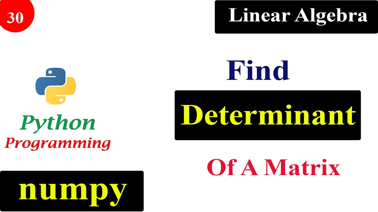 Determinant Of A Matrix | NumPy | Linear Algebra | Python Tutorials