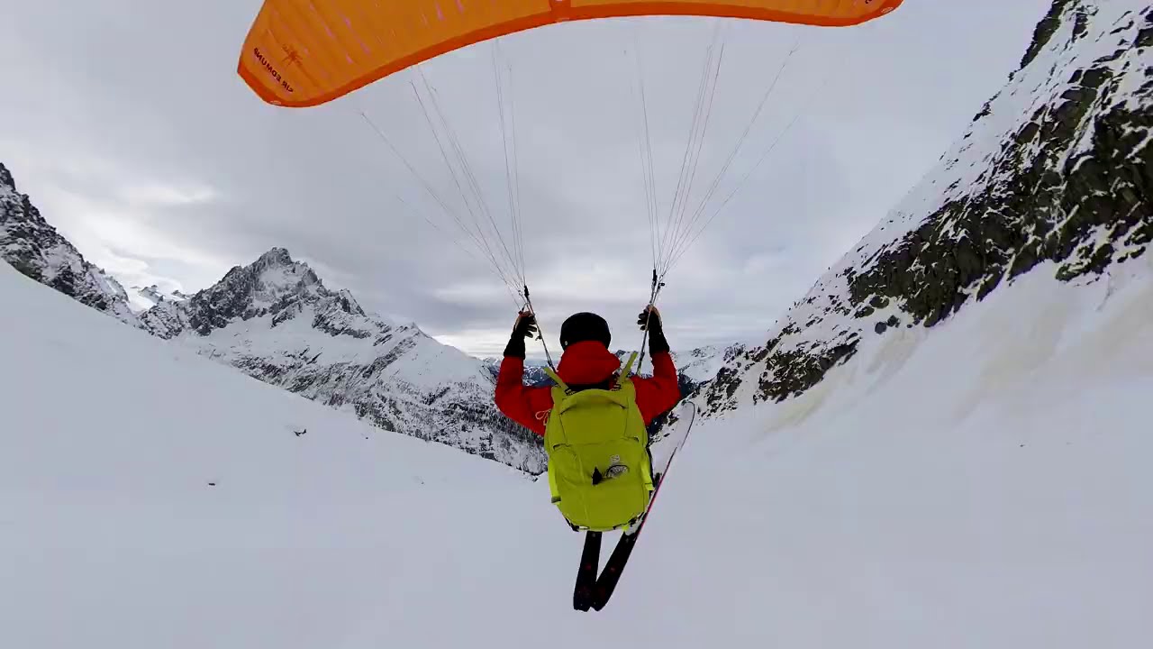 Ski-fly mission in Chamonix. The only way down! // DAVE SEARLE