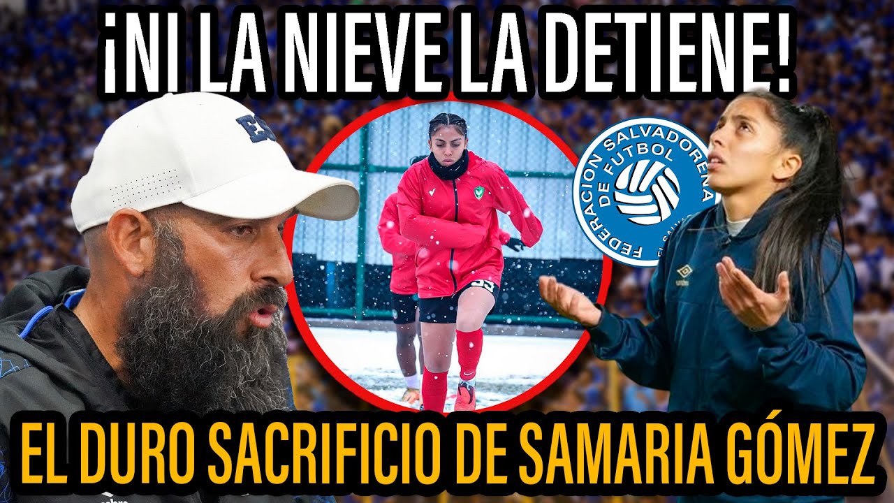 Imagen que inspira a El Salvador: La jugadora de La Selecta Samaria Gómez entrenando bajo la nieve