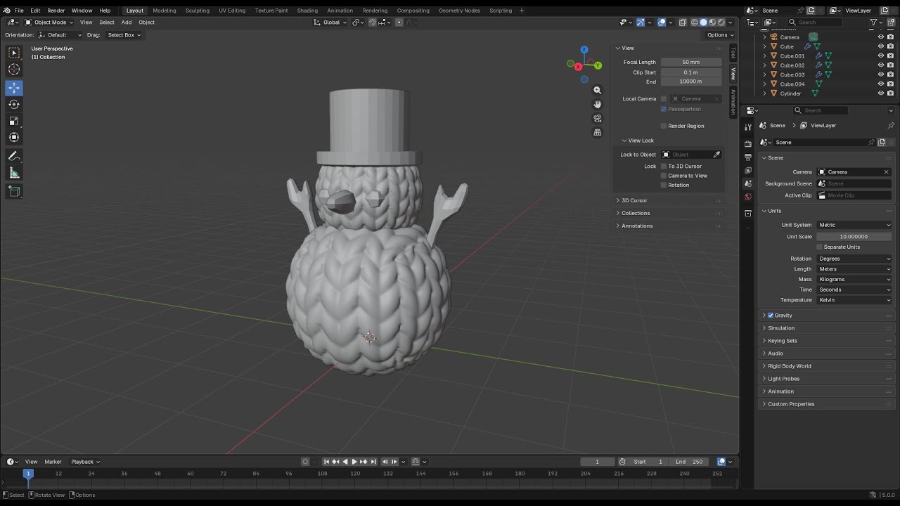 How to add Knitted Texture to a Snowman Blender 3D Model