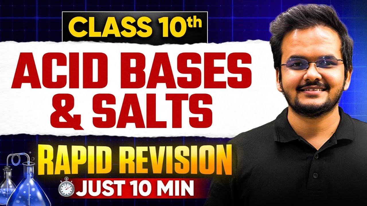 Acid Base and Salts in Just 10 Minutes🔥 | Class 10 Science Rapid Revision | One Shot Boards
