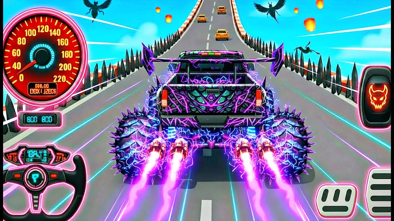 Mega Ramp Monster Car Racing 3D - Extreme Car Stunts -Android Gamepla #MegaRamp #3DGames #CarRacing
