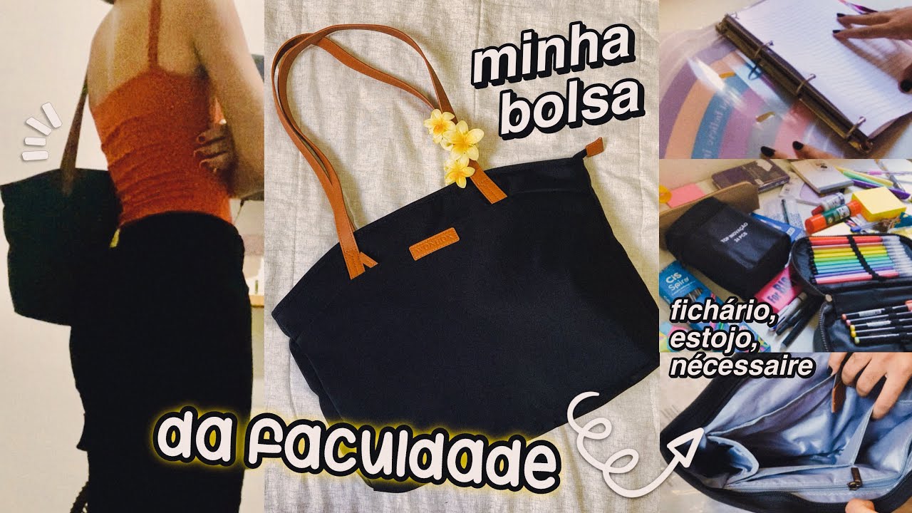 ORGANIZANDO minha nova bolsa para a faculdade 📚👜 + estojo & nessesaire | material universitário 2025