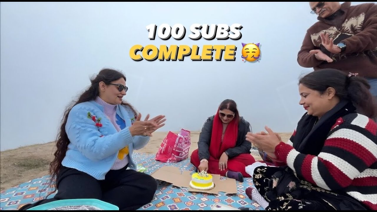100 Subscribers 🎉 | Pahadon Mein Cake Cut Kiya 😍⛰️