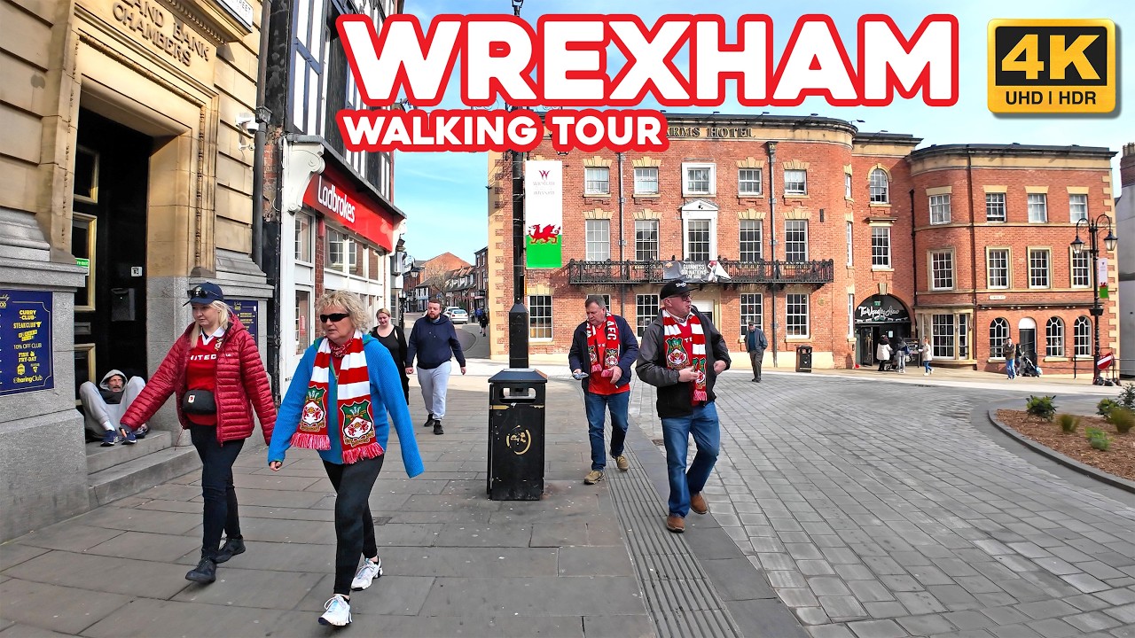 Wrexham City Centre (Match Day) Walk 4K