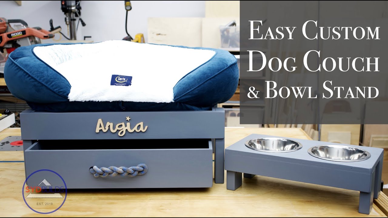 Easy DIY Dog Couch & Bowl Stand