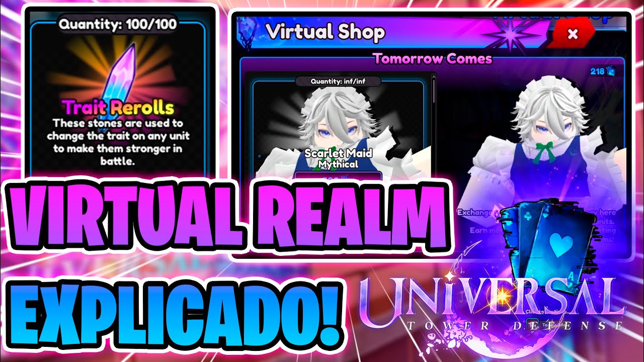 ✅ COMO JUGAR VIRTUAL REALM en UNIVERSAL TOWER DEFENSE (BIEN EXPLICADO)