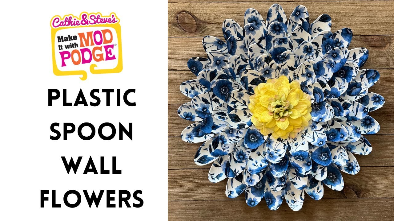 Upcycled Plastic Spoon Wall Flowers Decor