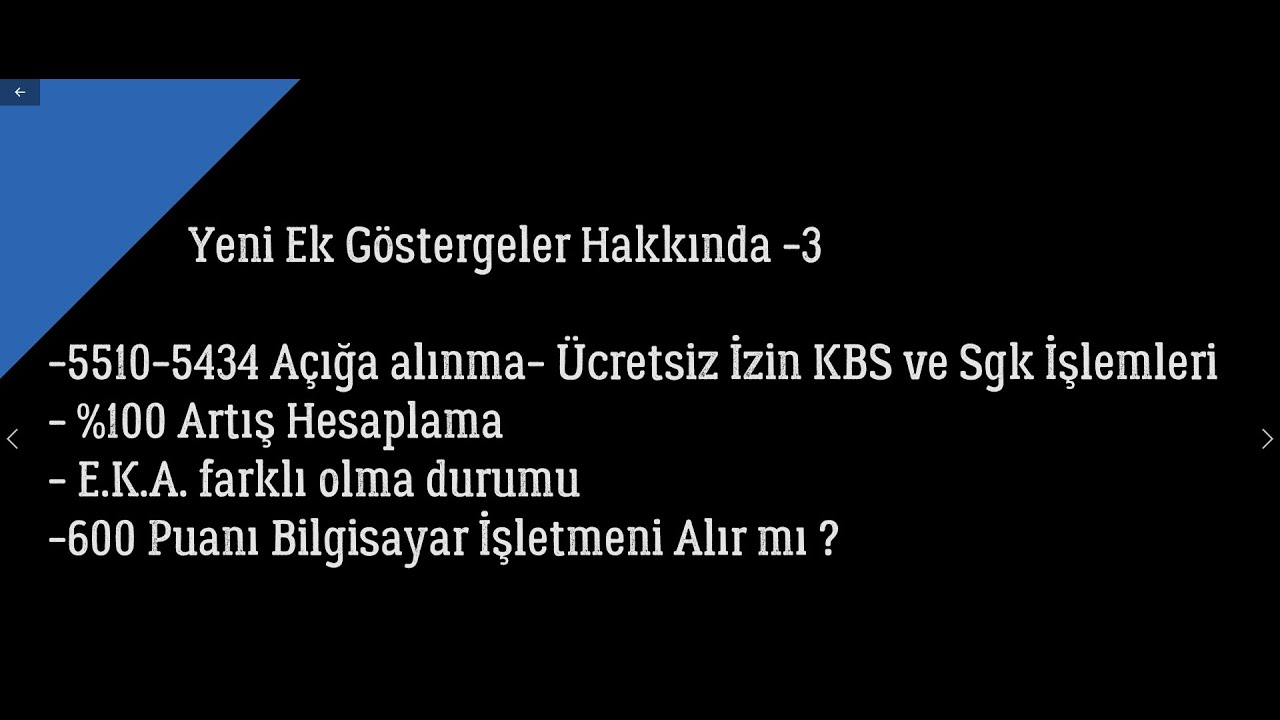 5510-5434 Ücretsiz İzin- Açığa Alınma- %100 Artış Manuel Hesaplama - Doçent Ünvanı - Sgk İşlemleri