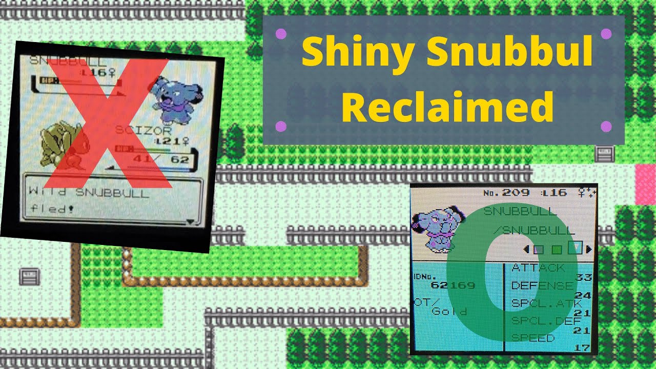 Live Shiny Gen 2 Snubbull in Pokemon Gold after 20,164 (Reclaim) + Pokémon Stadium 2 Show off
