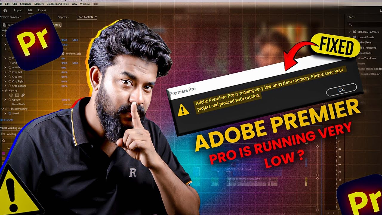 Adobe Premiere Pro is running very low on system memory-Fix Low Memory Error INSTANTLY(100% Working)
