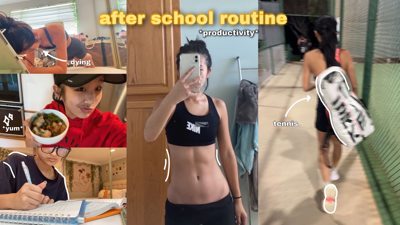 AFTER SCHOOL ROUTINE: productivity, workout, school, tennis
