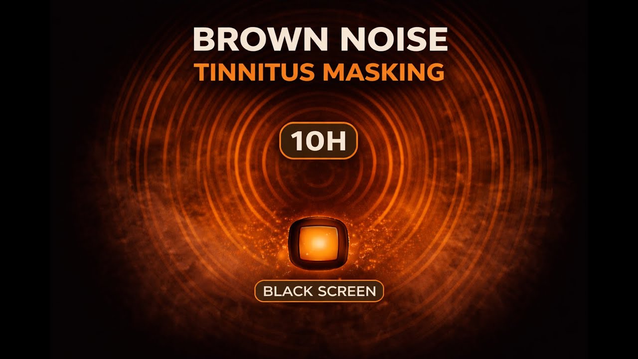 Tinnitus Masking Brown Noise | 10h | Black Screen
